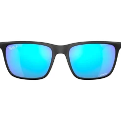 Occhiali da sole Ray Ban RB4385 Matte Black Chromance Polar Green Blue