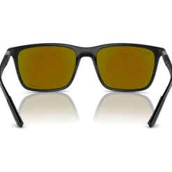 Occhiali da sole Ray Ban RB4385 Matte Black Chromance Polar Green Blue
