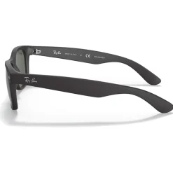 Occhiali da sole Ray Ban RB2132 New Wayfarer Classic Matte Rubber Black Polar Green