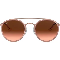 Occhiali da sole Ray Ban RB3647N Round Double Bridge Polished Copper Gradient Brown