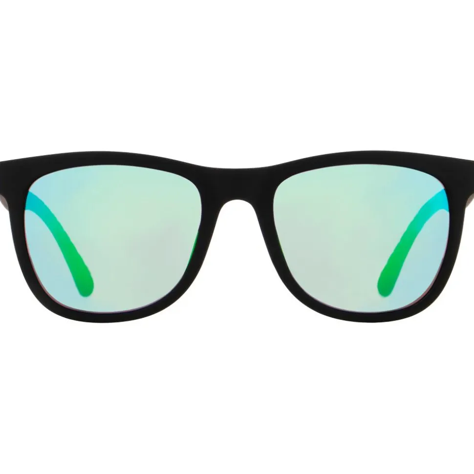 Occhiali da sole Red Bull Spect Ecos Soft Touch Black Smoke Green Purple Mirror Polarized