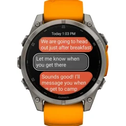 Orologi GPS Garmin Fenix 8 Amoled Sapphire Titanium Orange Graphite