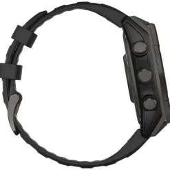 Orologi GPS Garmin Fenix 8 Solar Sapphire Titane Carbon Gray DLC Bracelet Silicone Noir Gris Galet