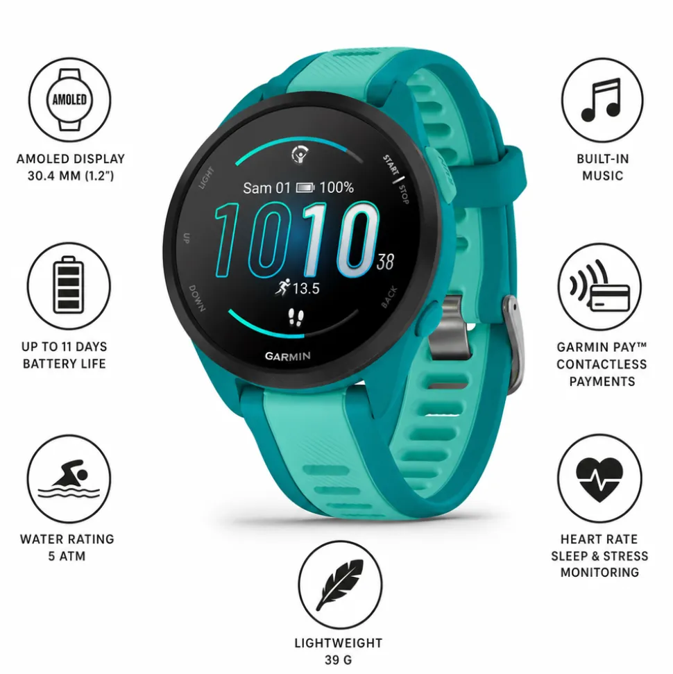 Orologi GPS Garmin Forerunner 165 Music Turquoise Bleu