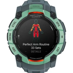 Orologi GPS Garmin Instinct 3 Amoled Vert d'eau Avec Bracelet Bleu Crépuscule