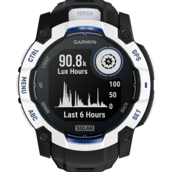 Orologi GPS Garmin Instinct 3 Solar Blanche Avec Bracelet Noir Bleu