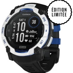 Orologi GPS Garmin Instinct 3 Solar Blanche Avec Bracelet Noir Bleu
