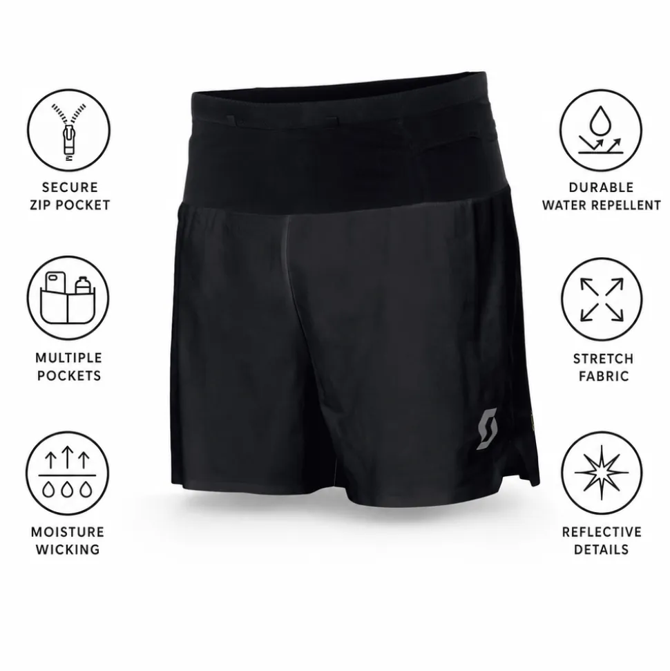 Pantaloncini da trail Scott Hybrid M's Rc Run Black