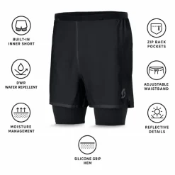 Pantaloncini da trail Scott Hybrid Endurance Tech Black