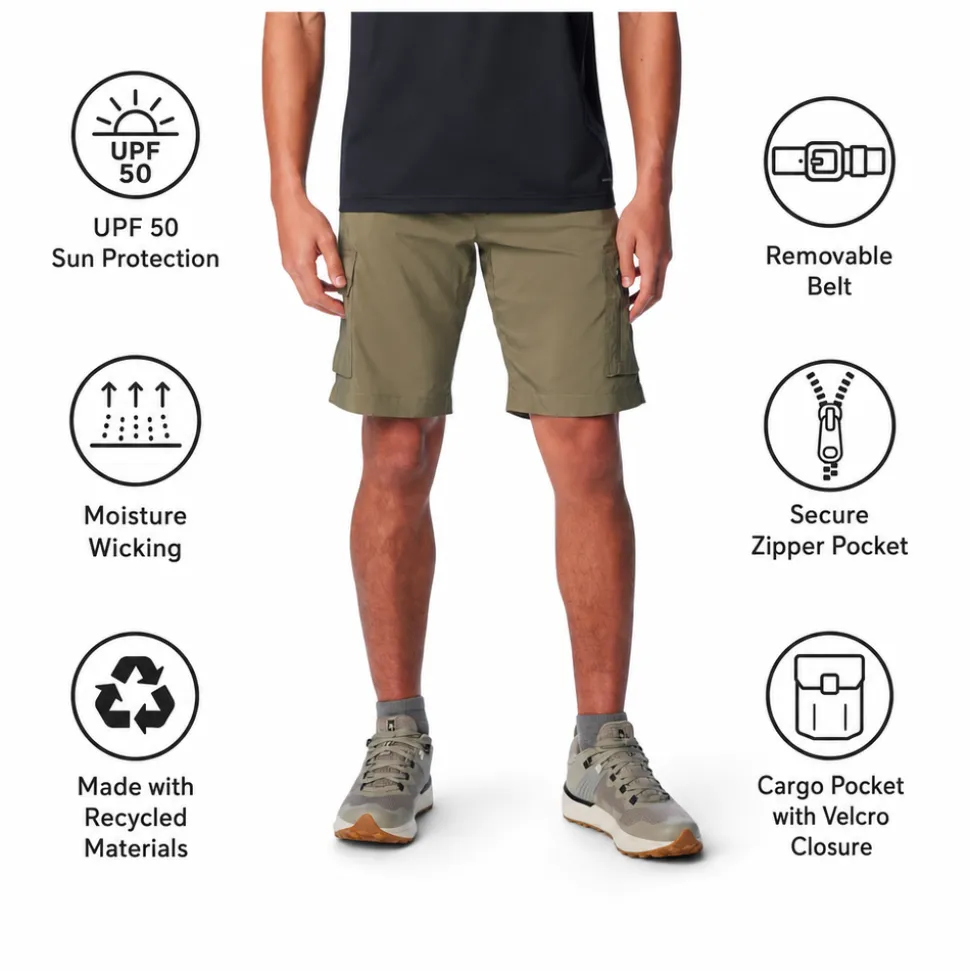 Pantaloncini da trekking Columbia Silver Ridge Utility Cargo Short Stone Green