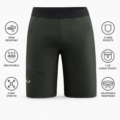 Pantaloncini da trekking Salewa Puez 4 Short Dark Olive