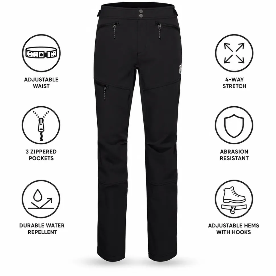 Pantaloni da alpinismo Mammut Taiss Softshell Black