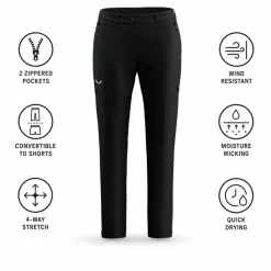 Pantaloni da trekking Salewa Puez Talvena Durastretch 2In1 Short Black Out