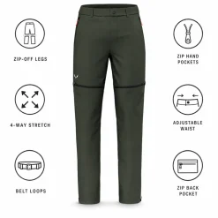 Pantaloni da trekking Salewa Puez Talveno Durastretch 2 en 1 Pant Dark Olive