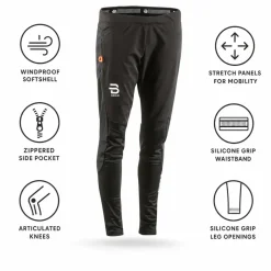Pantaloni sci di fondo Bjorn Daehlie Flow Wmn Black/Snow White
