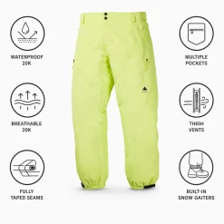 Pantaloni tecnici Burton Reserve 2L Relaxed Pants Glow Yellow Green
