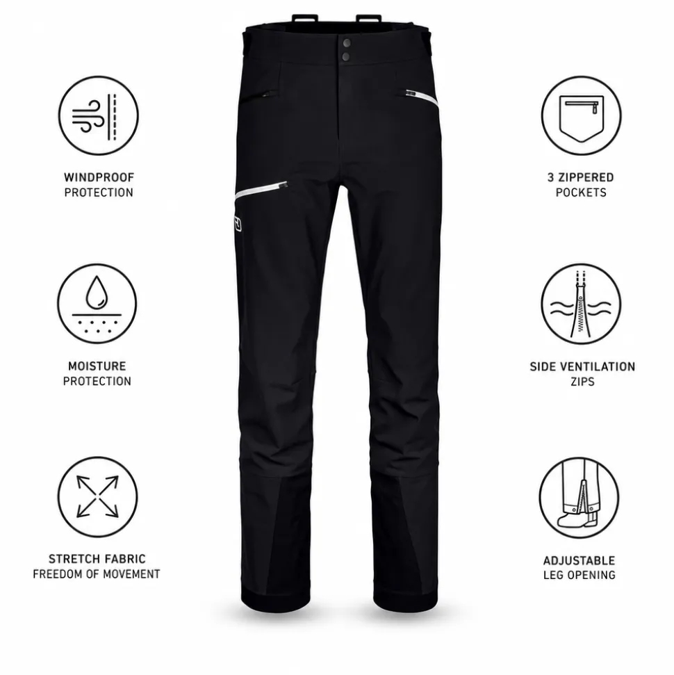 Pantaloni tecnici Ortovox Pizol Pants Black Raven