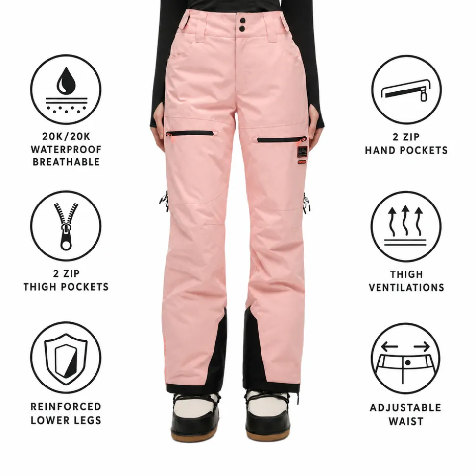 Pantaloni tecnici Superdry Ultimate Freestyle Ski Pant W's Rose Mat