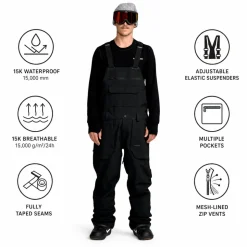 Pantaloni tecnici Volcom Roan Bib Overall Black