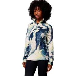 Pile Columbia Glacial IV Print 1/2 Zip Everblue Snowflight