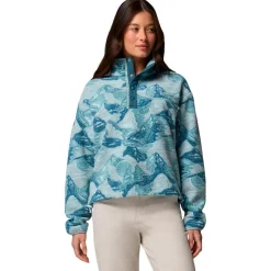Pile Columbia Helvetia II Printed Cropped Half Snap W Marine Light Sunscape