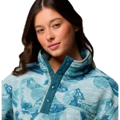 Pile Columbia Helvetia II Printed Cropped Half Snap W Marine Light Sunscape