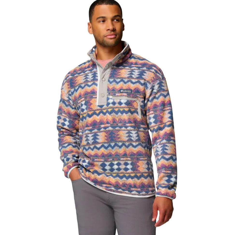 Pile Columbia Helvetia II Printed Half Snap Fleece Sea Salt Retro