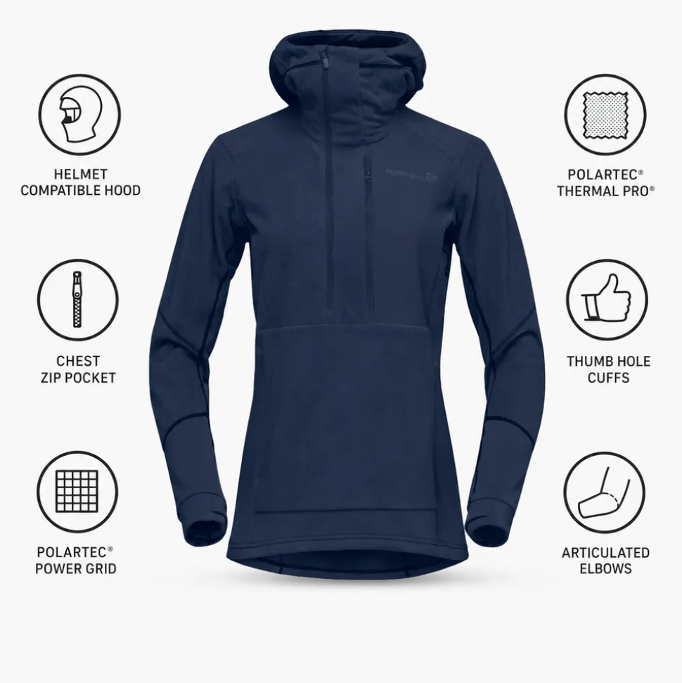 Pile Norrona Lofoten Thermal Pro Hood W's Indigo Night