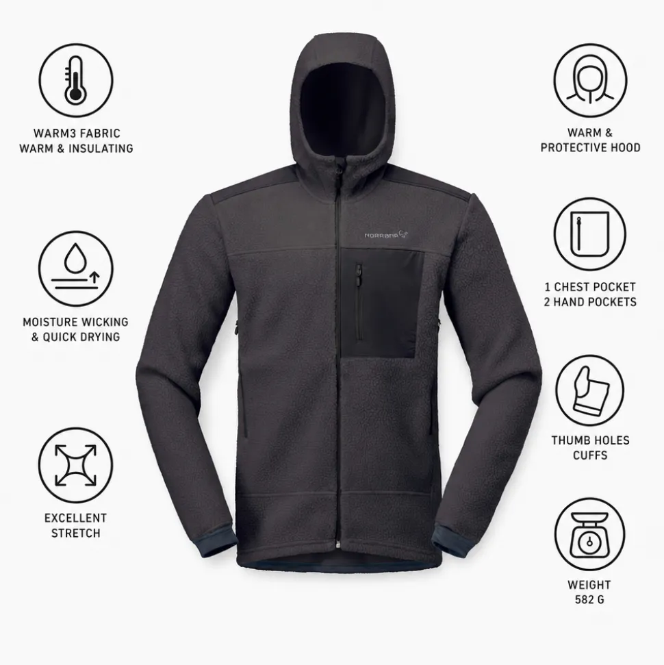 Pile Norrona Trollveggen Warm 3 Zip Hood M's Phantom