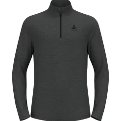 Pile Odlo Roy Mid Layer 1/2 Zip Shale Grey Black Stripes