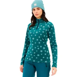 Pile Protest PrtRefuzzy 1/4 Zip Active Top Rainstorm Blue