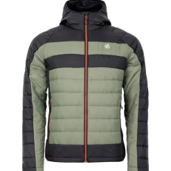 Piumino DARE2B Touring II Baffled Jacket Black Olivine Green