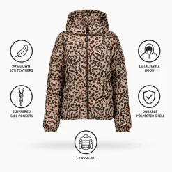 Piumino Jott Prague Print Beige Leopard
