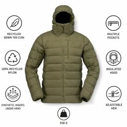 Piumino Norrona Femund Down 700 Zip Hood M's Olive Night
