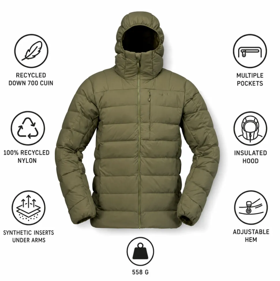 Piumino Norrona Femund Down 700 Zip Hood M's Olive Night