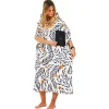 Poncho da bagno After Essentials Tech Pocket Series Poncho Feather Leaves