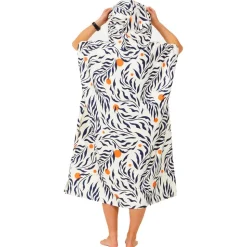 Poncho da bagno After Essentials Tech Pocket Series Poncho Feather Leaves
