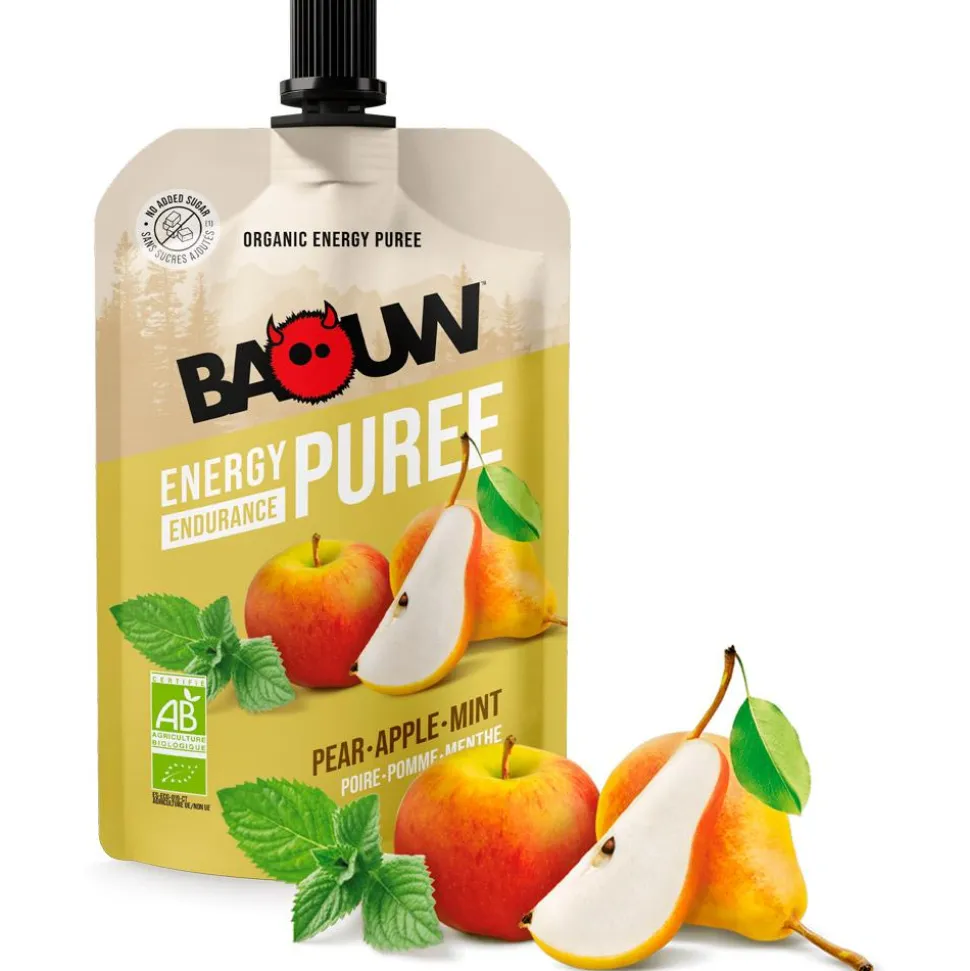 Purè Baouw Compotes Energétiques Bio 90g Poire - Pomme - Menthe