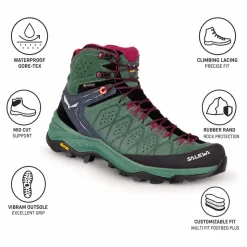 Scarpe escursionismo Salewa Alp Trainer 2 Mid GTX Wmn Duck Green Rhododendon
