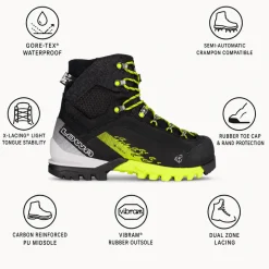 Scarponi da alpinismo Lowa Cervino Gore-Tex Mid Black Lime