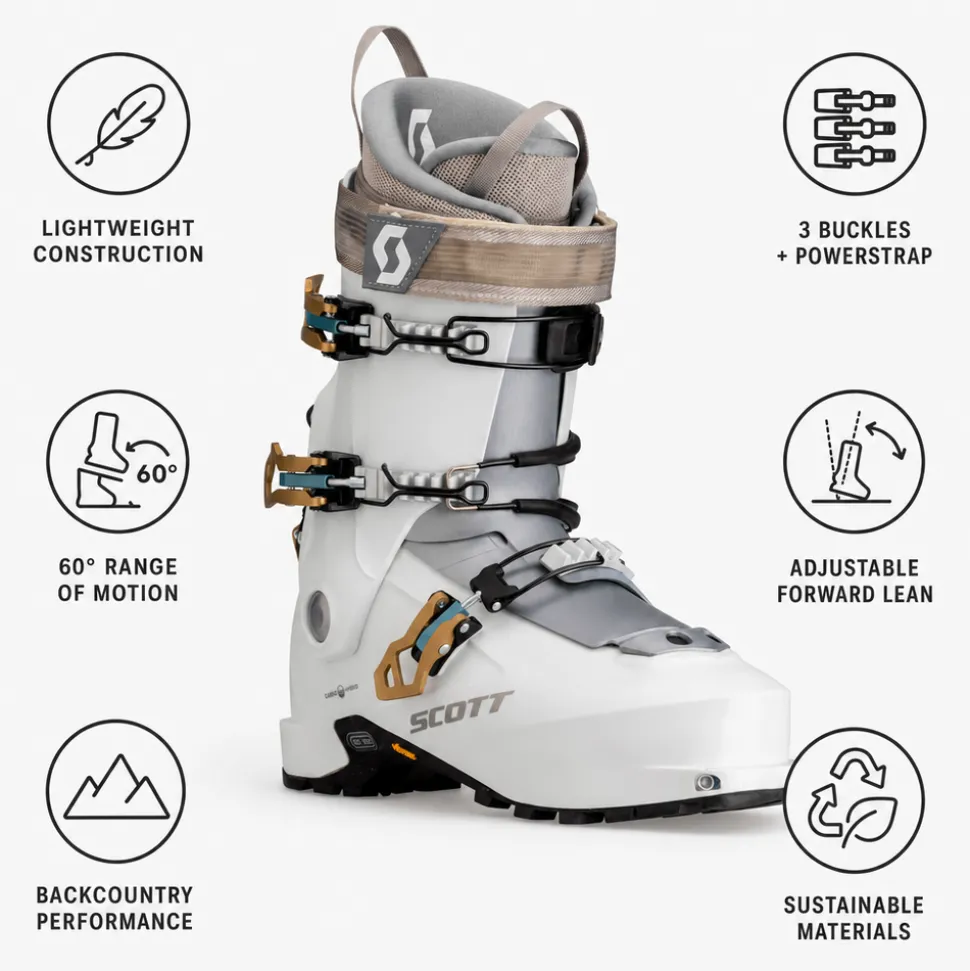 Scarponi da sci alpinismo Scott W's Celeste Ice White