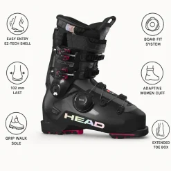 Scarponi da sci Head Edge 95 W Hv Gw Boa Black Fuchsia