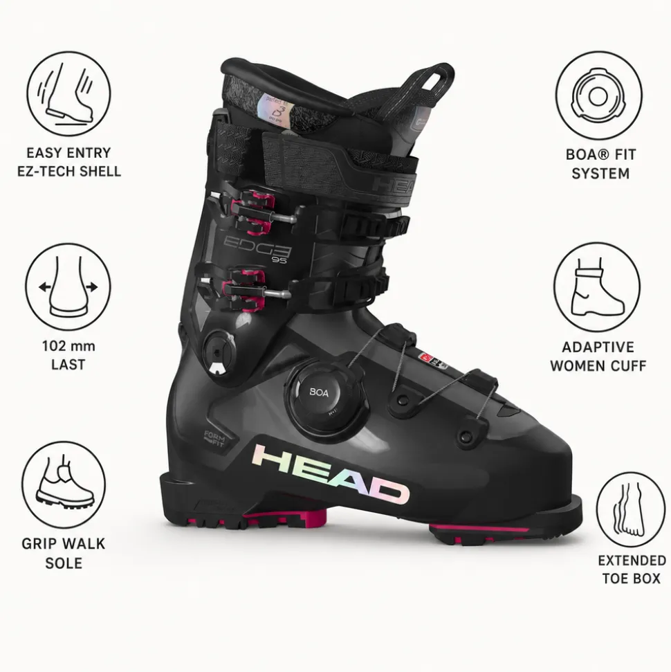 Scarponi da sci Head Edge 95 W Hv Gw Boa Black Fuchsia