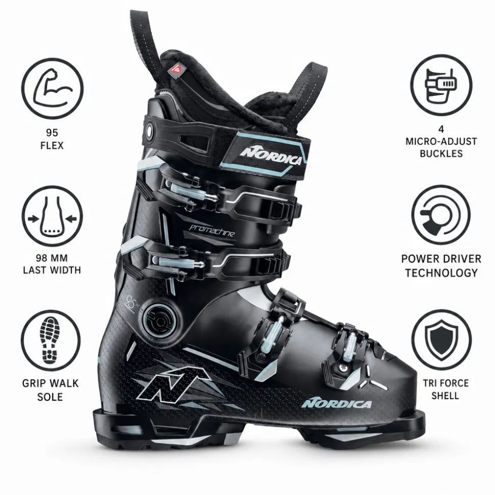 Scarponi da sci Nordica Pro Machine 3 95 W Gw Black Light Blue White
