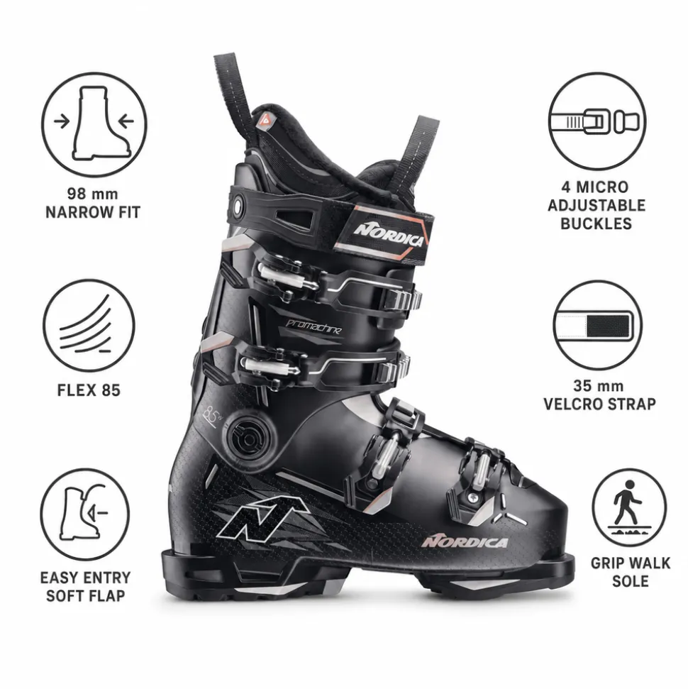 Scarponi da sci Nordica Pro Machine 3 85 W Gw Black Rose White
