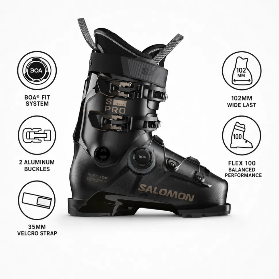 Scarponi da sci Salomon S/Pro Delta S Boa 100 Gw Black Titanium Metal