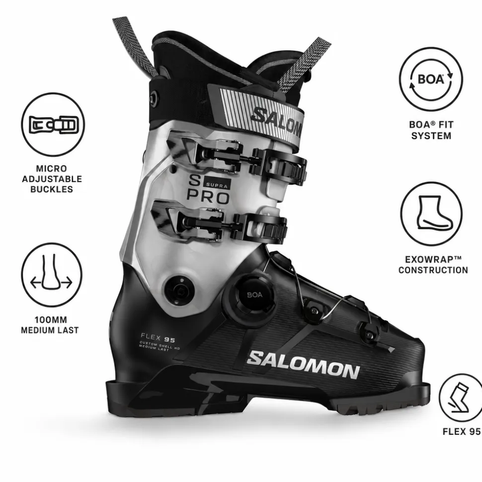 Scarponi da sci Salomon S/Pro Supra Boa 95 W Black Silver Metal