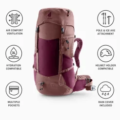 Zaino Deuter Futura Pro 34 SL Cassis Ashrose