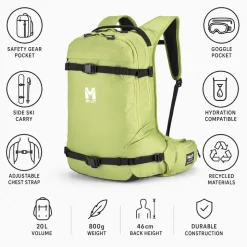 Zaino Millet Cosmic Lt 20 Macaw Green
