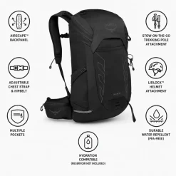 Zaino Osprey Talon 26 Black Coal Grey